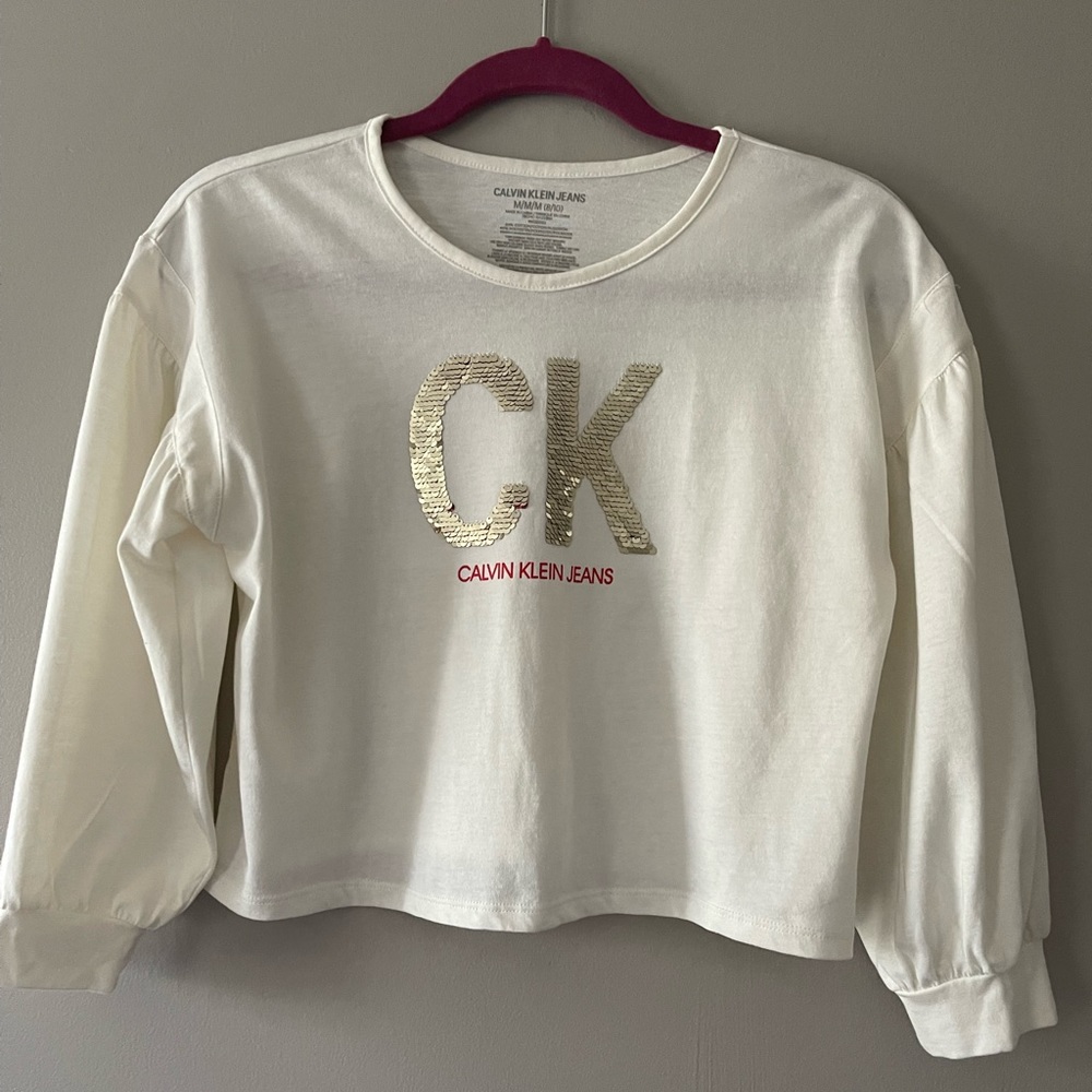 Calvin Klein Flippy Top for Girls/M 8-10/Ivory